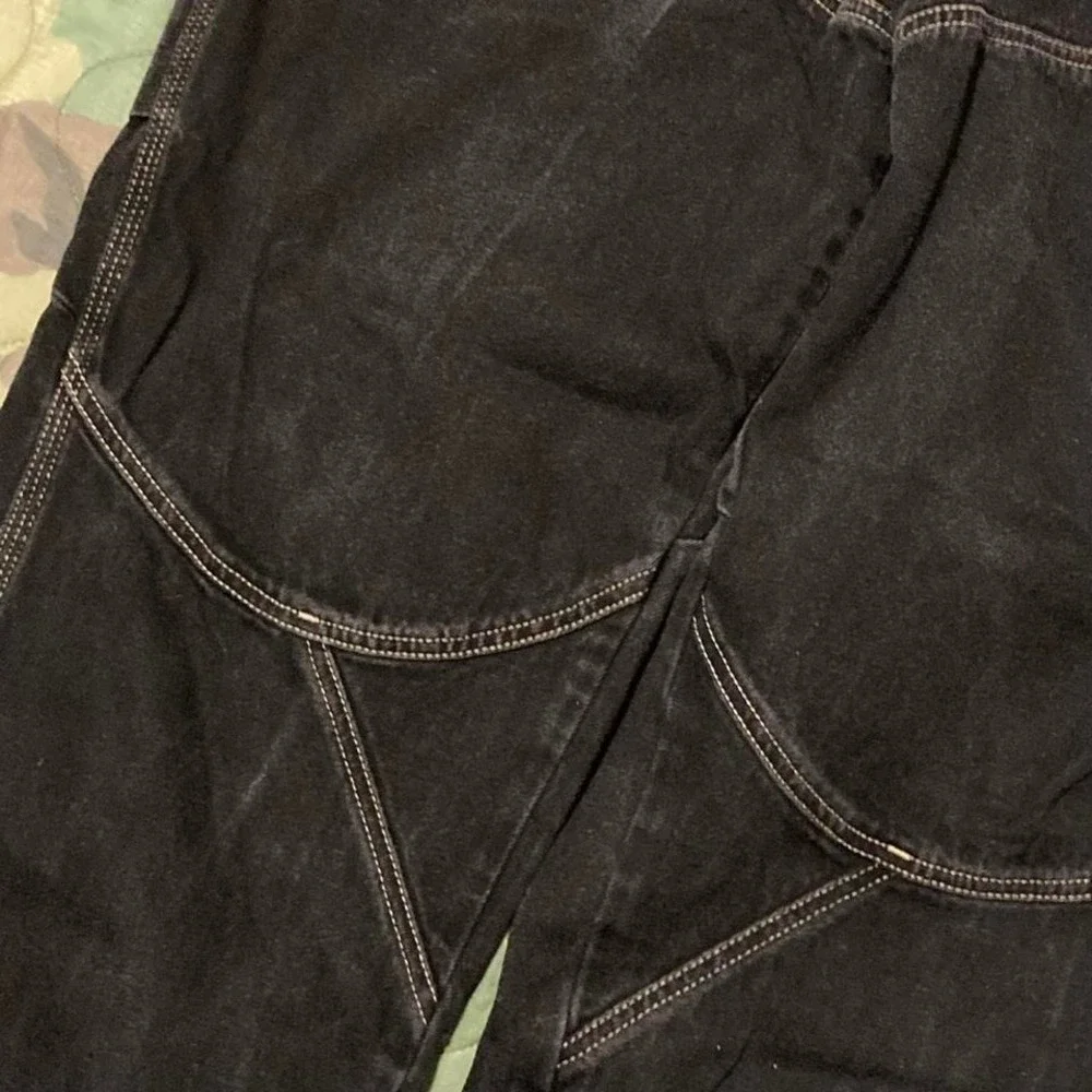 Vintage 90s Arizona black carpenter‎ jeans skater cuffs contrast stitching